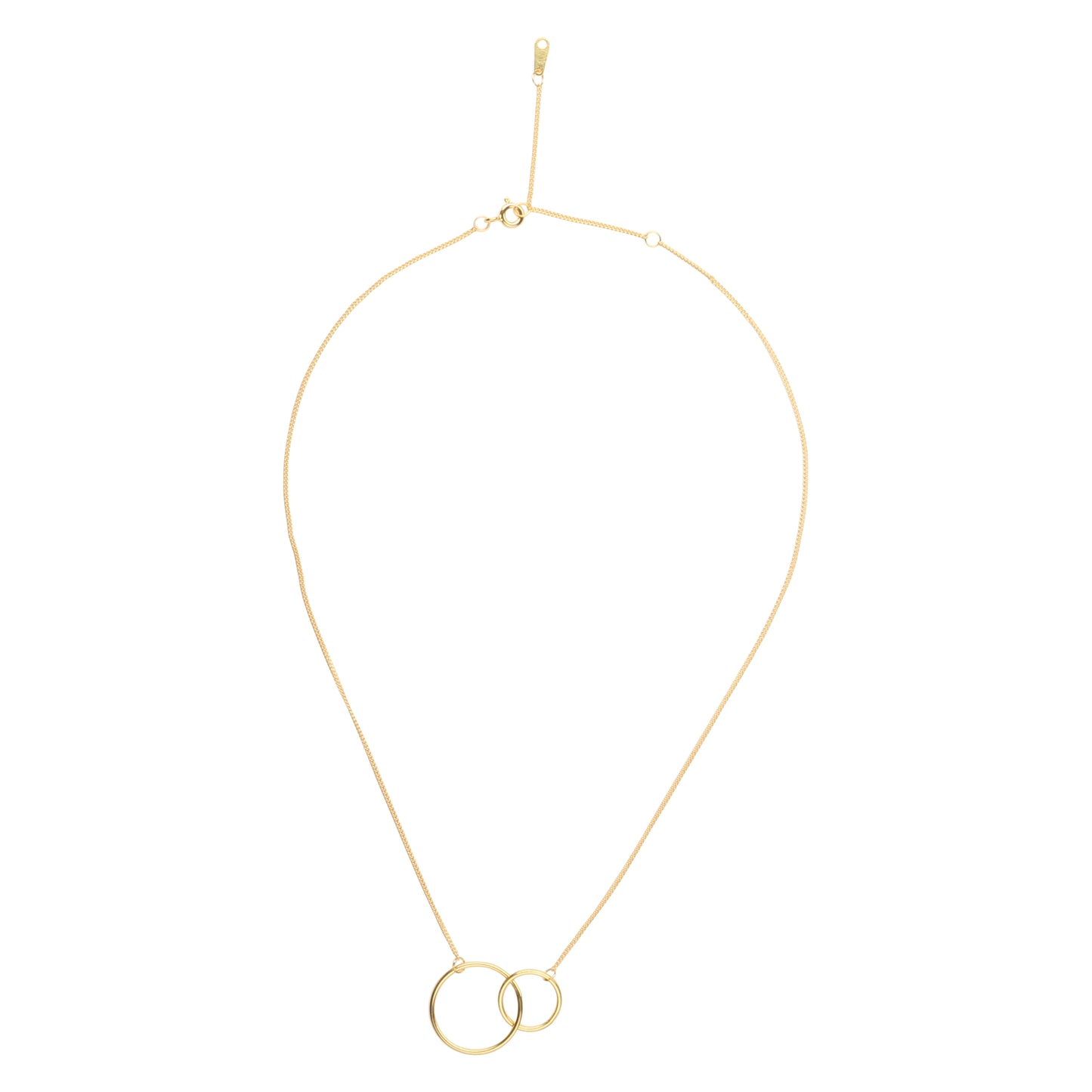 Double Interlocking Gold Circle Pendant