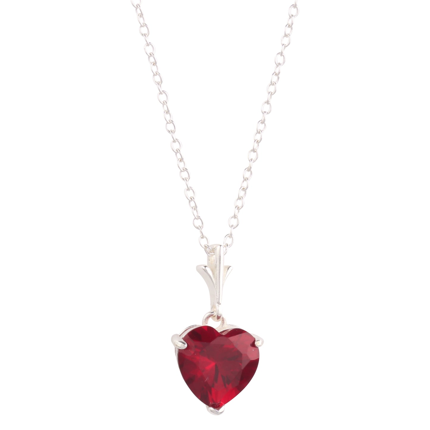 Sterling Silver Pave Heart Pendant