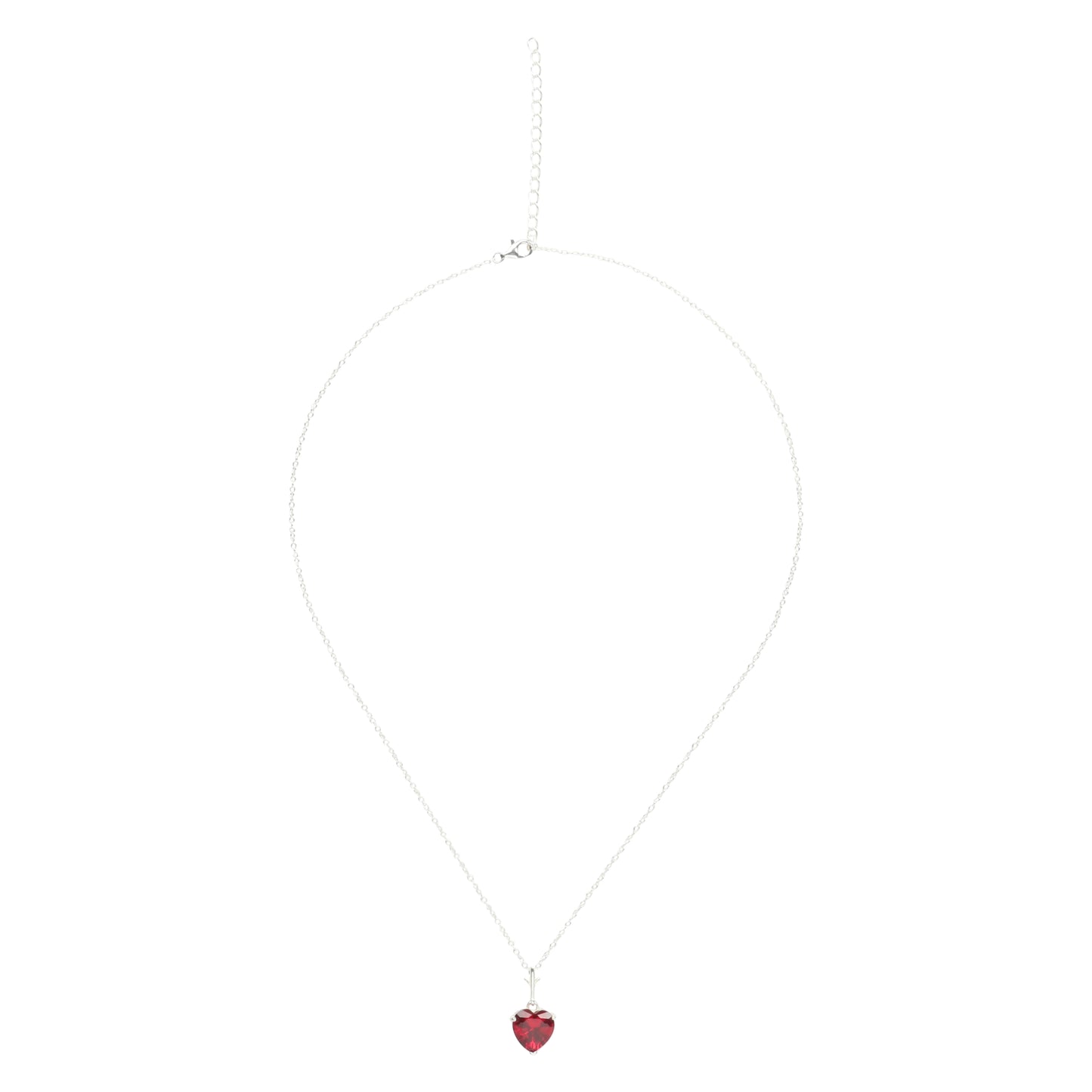 Sterling Silver Pave Heart Pendant