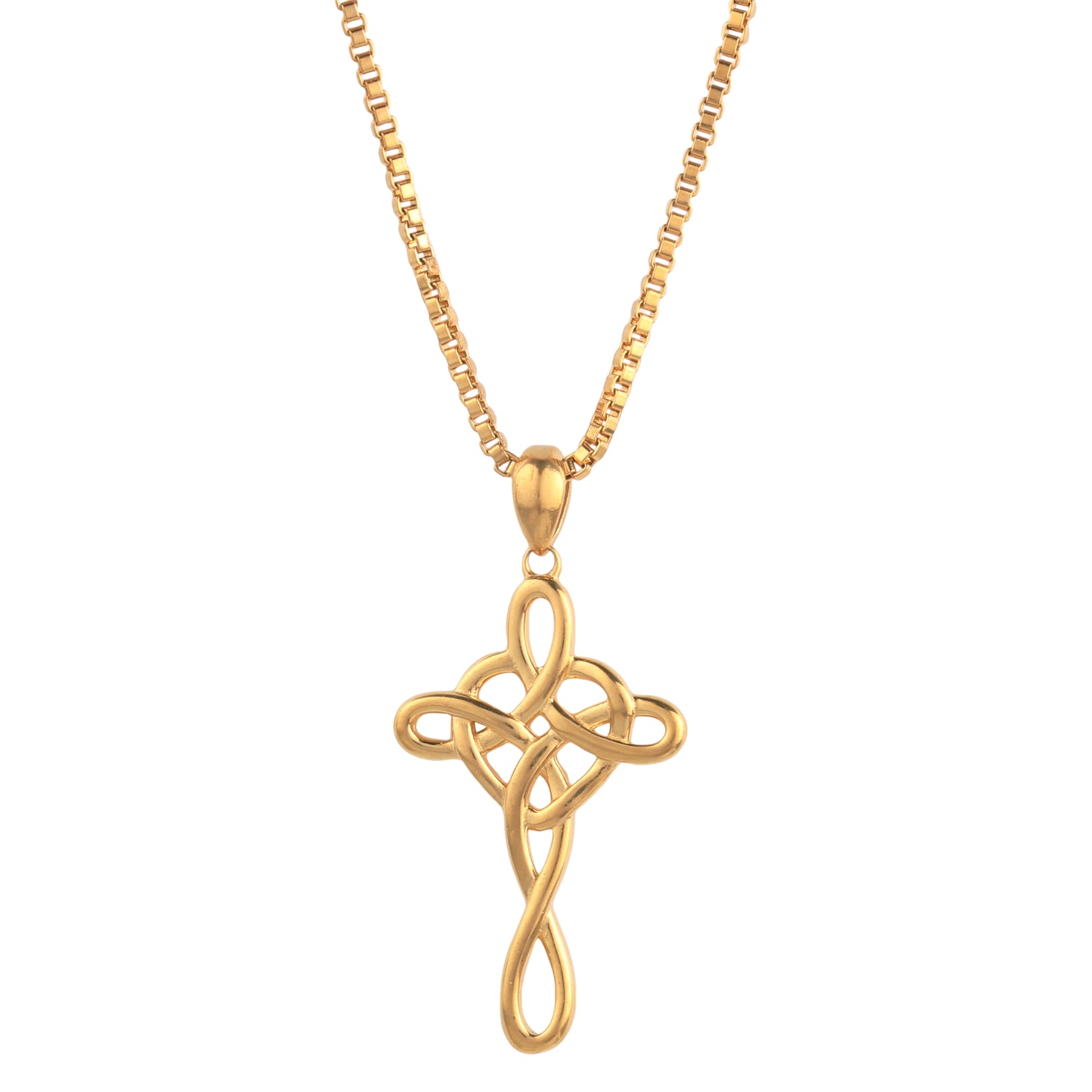 Gold Infinity Cross Pendant