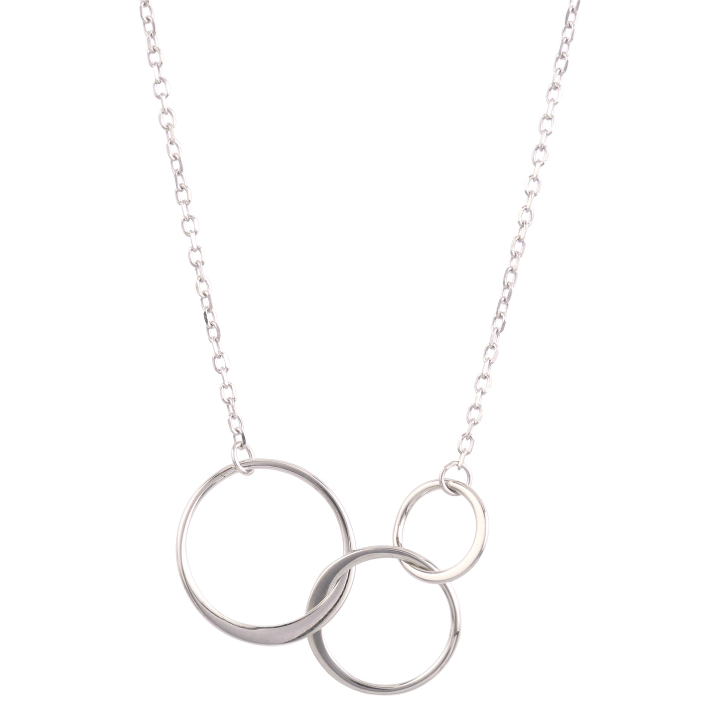 Triple Interlocking Silver Circle Pendant